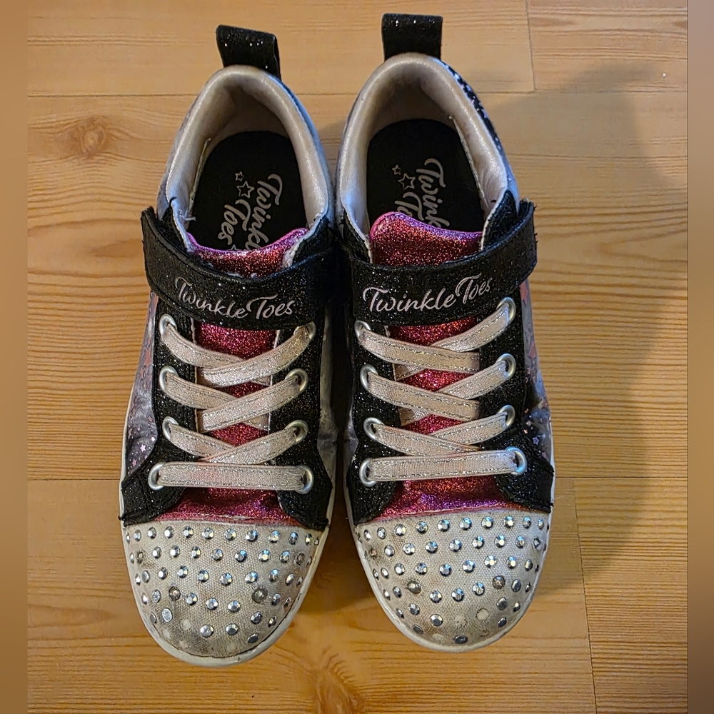 Skechers Kids' Sparkle Sneakers - Pink and Black Size 13.5